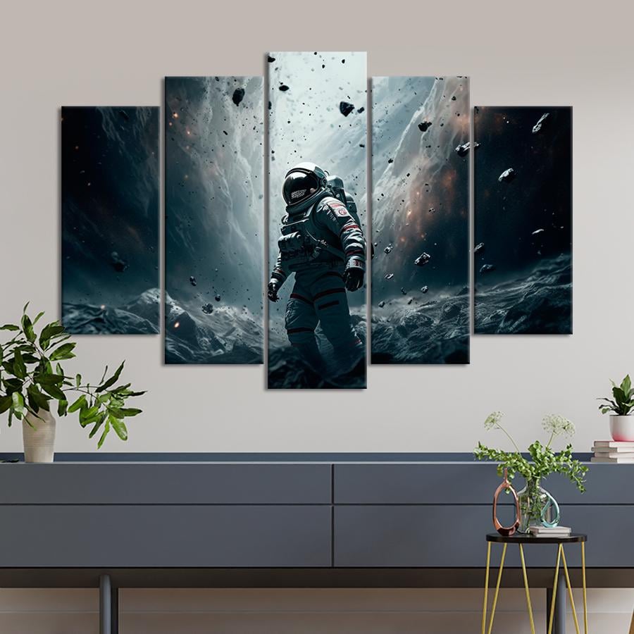 Картина космос Астронавт на поверхности планеты 137x85 см (A1302-5)