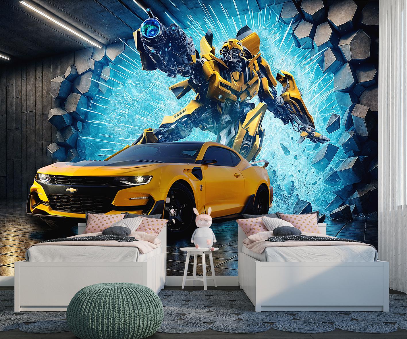 Фотошпалери флізелінові Upstream по мотивам трансформерів Бамблбі 180х120 см (S5KID-089/2) - фото 8