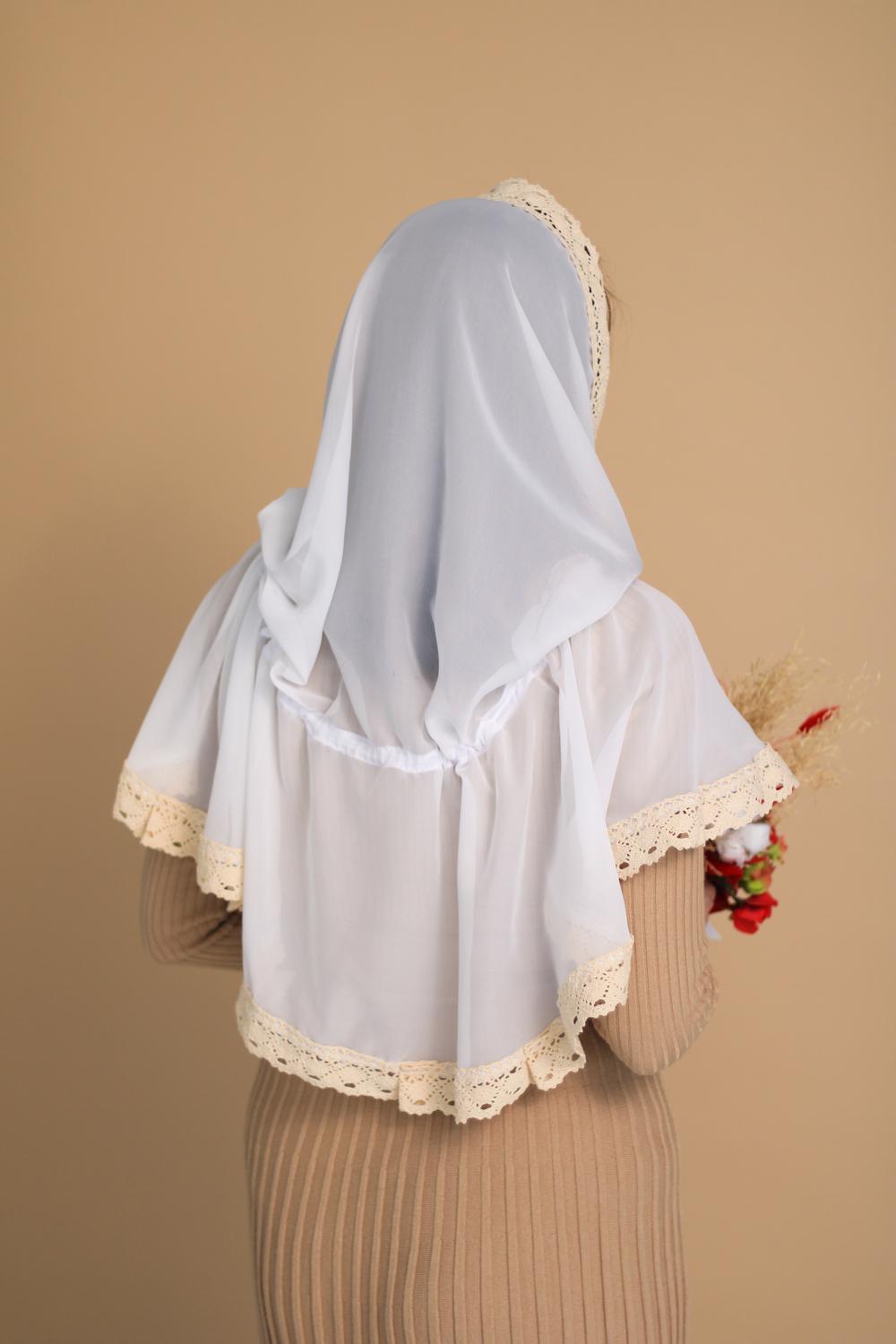 Палантин для храму на голову 80x120 см Білий (п003) - фото 5