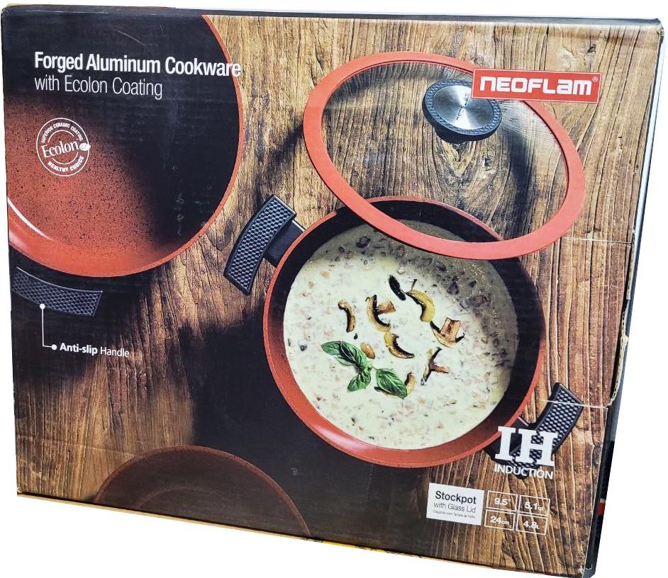 Кастрюля с крышкой Neoflam EC-DC-C24I мраморное покрытие 24 см 4,8 л Черно-красный (1929251714) - фото 12 Кастрюля с крышкой Neoflam EC-DC-C24I мраморное покрытие 24 см 4,8 л Черно-красный (1929251714) - фото 12