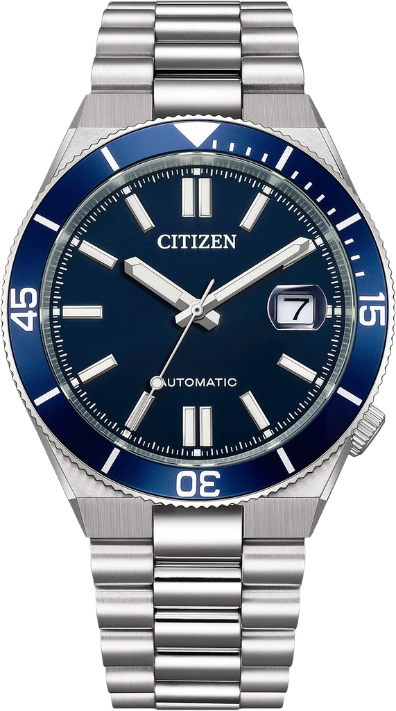 Наручные часы мужские Citizen NJ0230-59L Tsuyosa механические с сапфировым стеклом/стальным корпусом/синим циферблатом и водозащитой 100 м