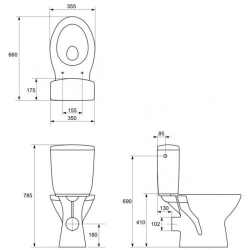 Унітаз підлоговий Cersanit Corfu 912 SE010 K21-063 із кришкою (265545) - фото 2 Унітаз підлоговий Cersanit Corfu 912 SE010 K21-063 із кришкою (265545) - фото 2