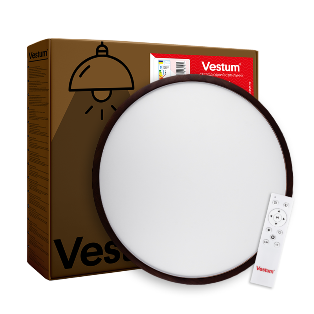 Потолочный светильник Vestum WOOD матовый 60W 3000К-6500К из ДК 375х60 мм Орех - фото 7 Потолочный светильник Vestum WOOD матовый 60W 3000К-6500К из ДК 375х60 мм Орех - фото 7