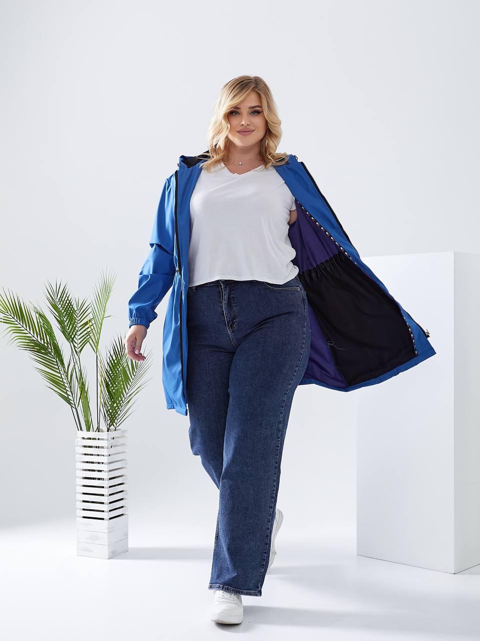 Плащ демісезонний Aiza А102 з капюшоном р. 42-44 Синій (11719128) - фото 8