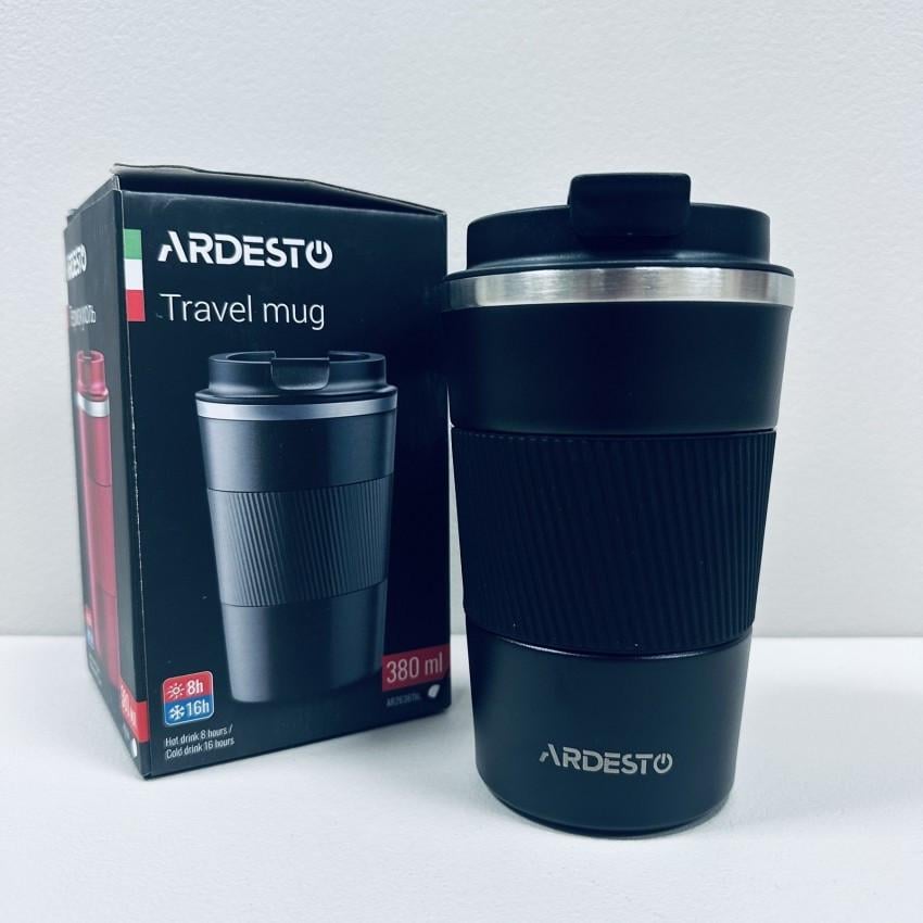 Термочашка з нержавіючої сталі 380 мл Ardesto Urban AR2638MB Чорний (2582045782)
