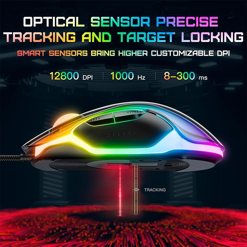 Мышь игровая Onikuma 12800 DPI/RGB подсветка/USB кабель (CW925) - фото 8