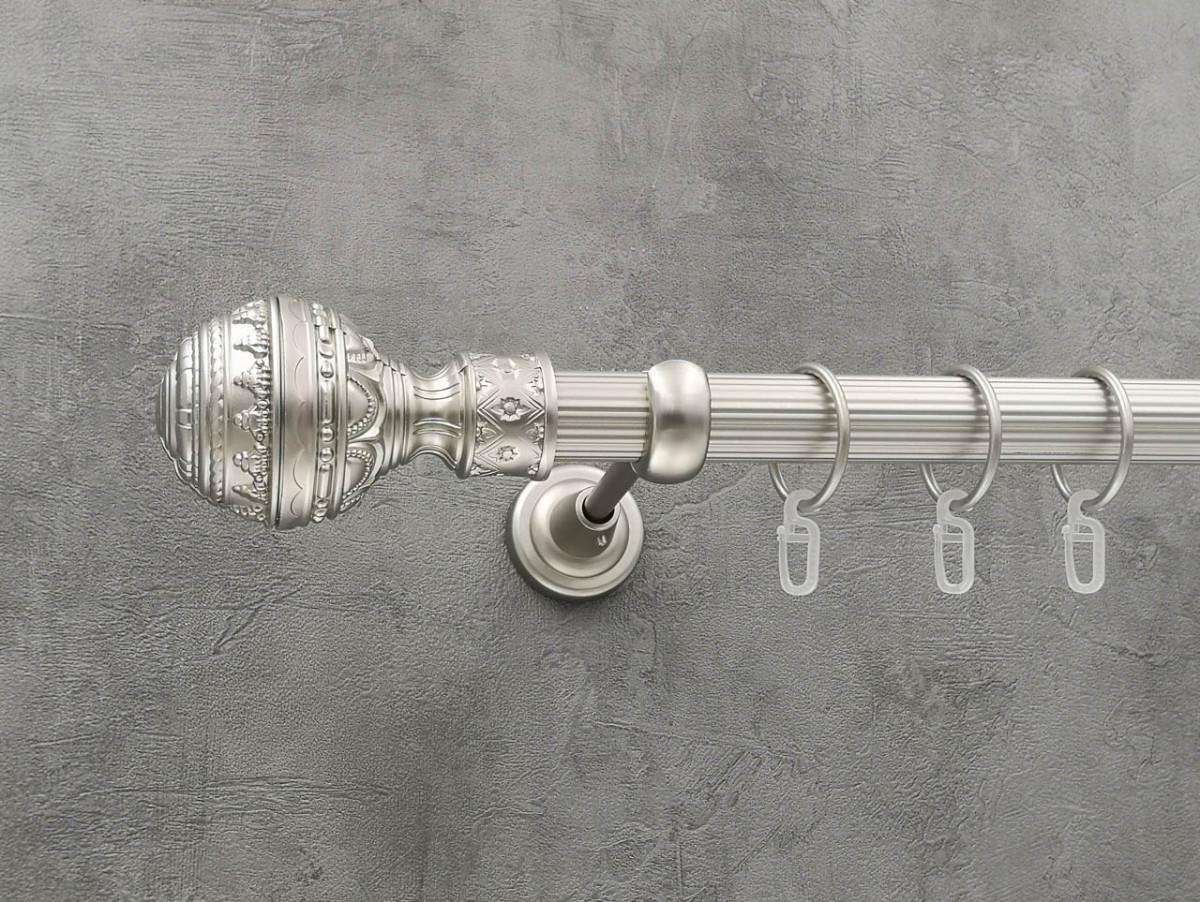 Карниз Quadrum Арабеска рифленая штанга одинарный открытый 25 мм 200 см Сатин (264771506)