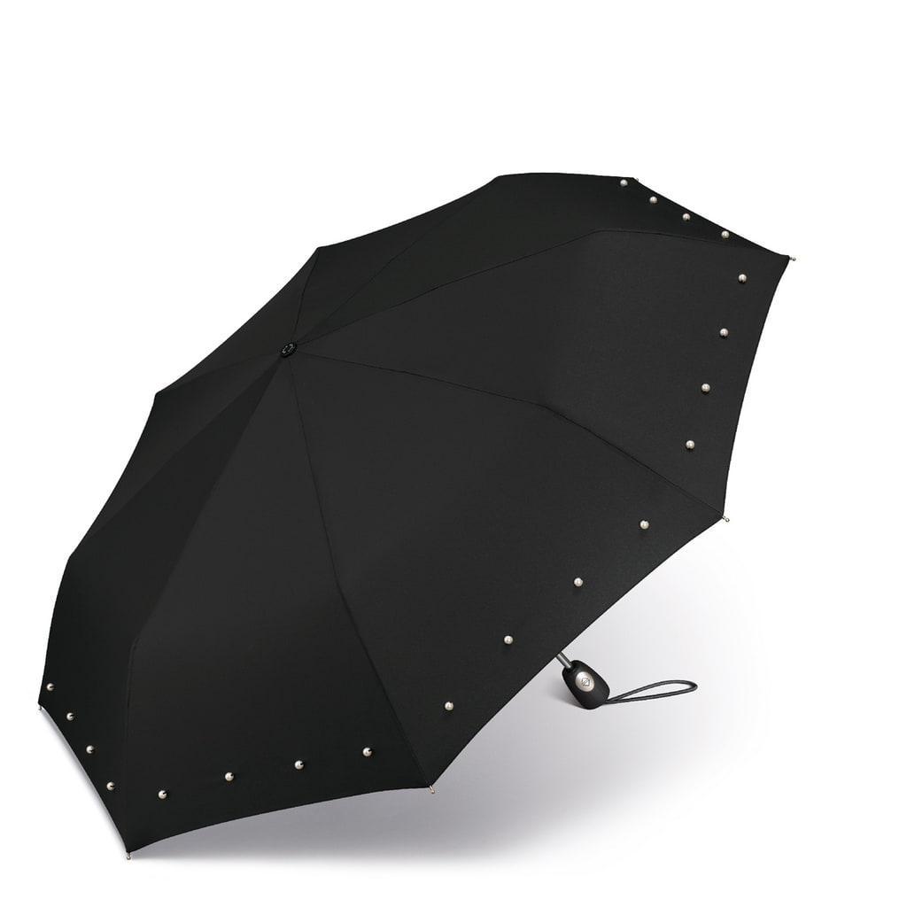 Зонт женский складной Pierre Cardin с жемчужными бусинами автомат D 96 мм Black (82540)