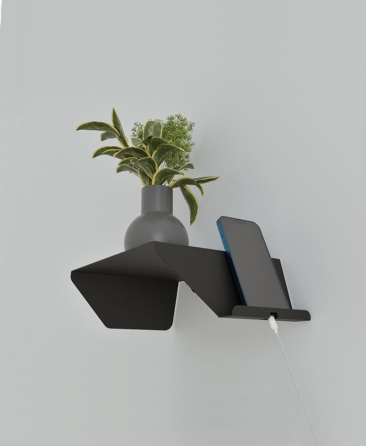 Полка-тумба прикроватная металлическая NC Home Vertex Черный (110400) - фото 2 Полка-тумба прикроватная металлическая NC Home Vertex Черный (110400) - фото 2