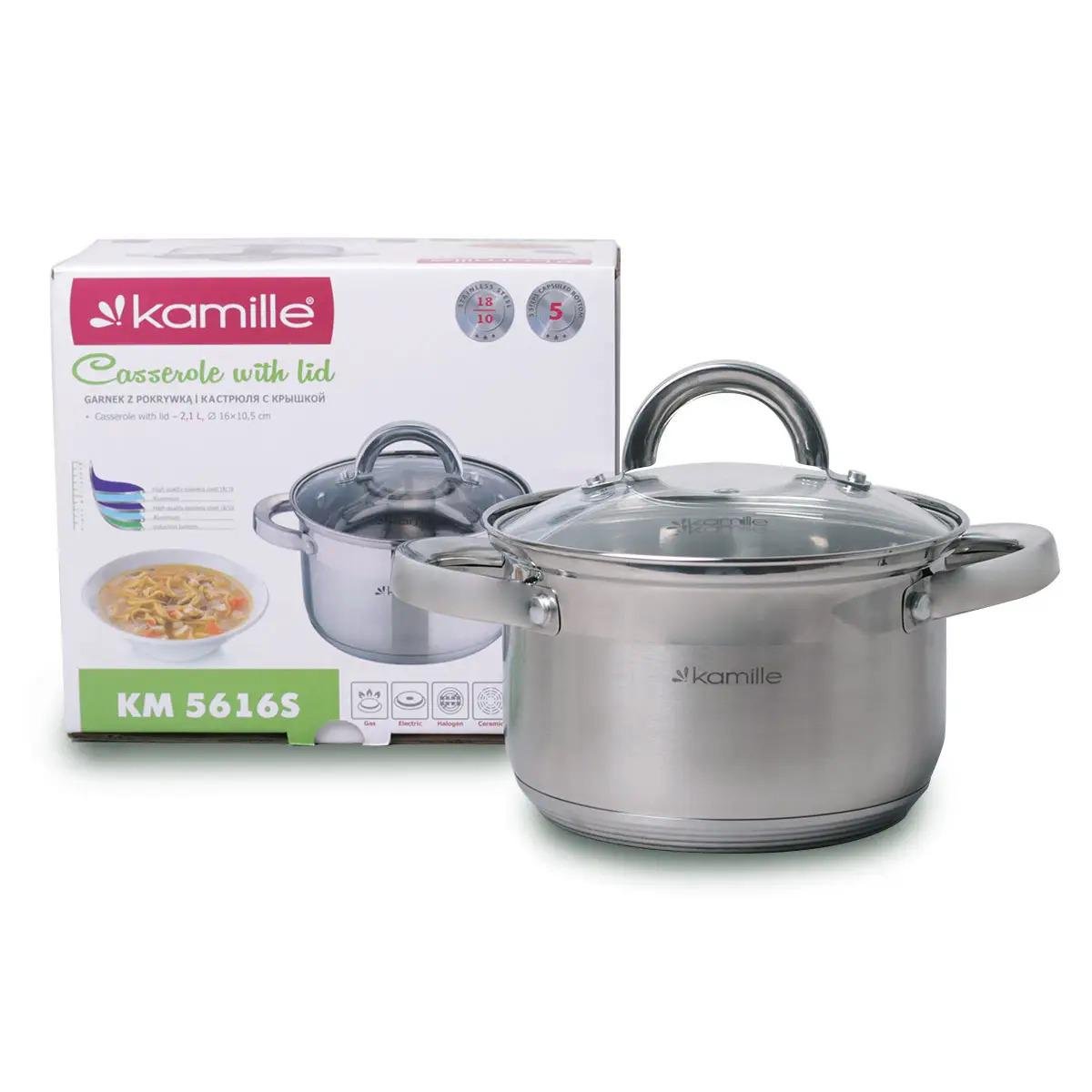 Каструля з кришкою Kamille з литого алюмінію 6,5 л (KM-4406)