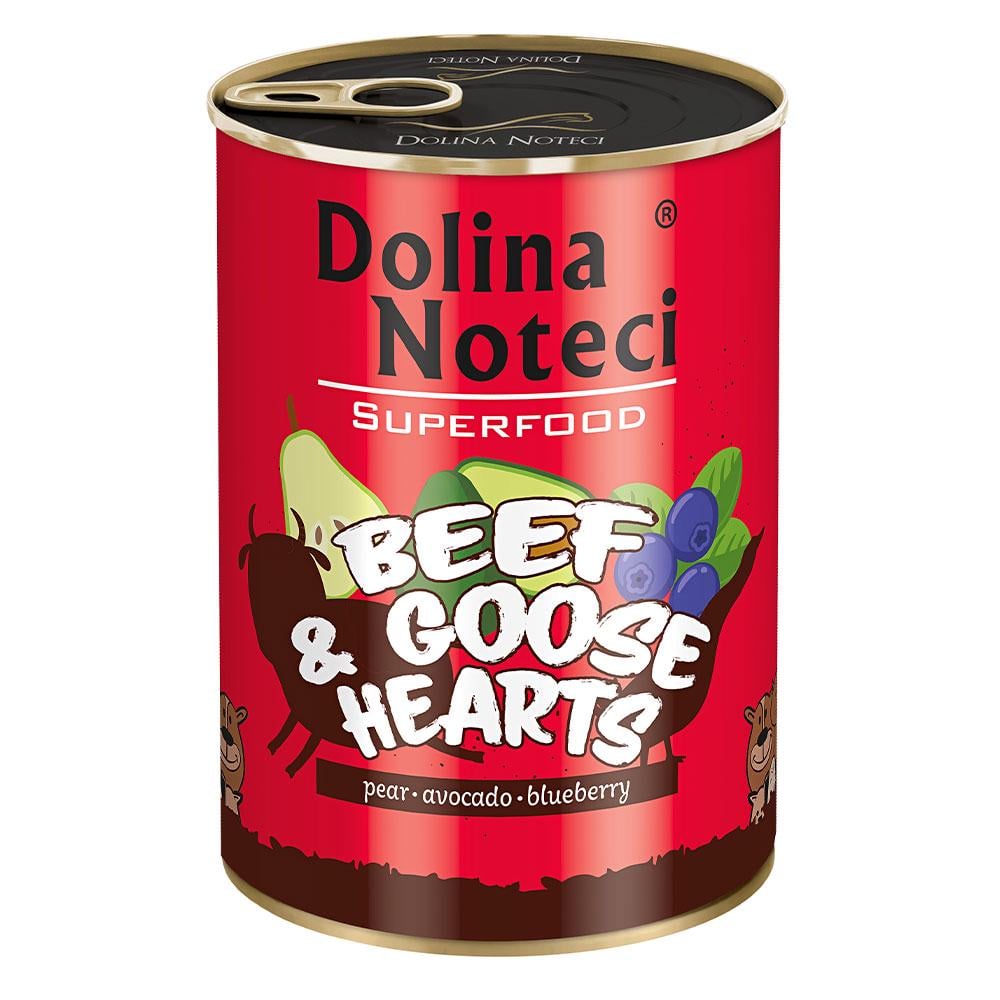 Консерва Dolina Noteci Superfood для собак з яловичиною та гусячими серцями (9645719)
