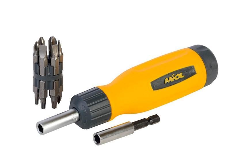 Викрутка реверсивна Miol PH/PZ/SL/Torx з насадками 14 шт. (23675)