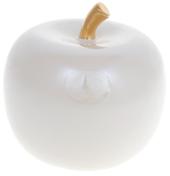 Фарфоровая фигурка Яблоко 12х12х12 см Белый перламутр c золотом (BD-FG2-325)