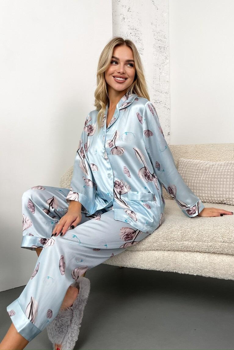 Пижама шелковая Silk Kiss Магнолия L Аквамариновый (14193622) Пижама шелковая Silk Kiss Магнолия L Аквамариновый (14193622)