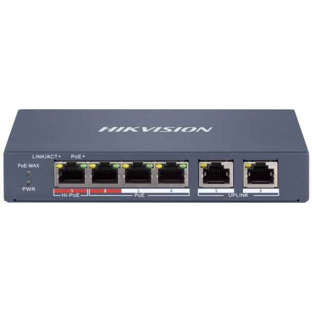 Комутатор 6 портів керований Hikvision DS-3E1106HP-EI (3232826260)