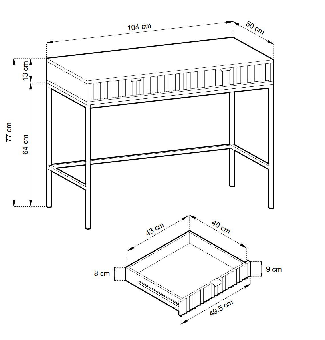 Стол туалетный Perfect Home T104 Nova ЛДСП/МДФ/металл Кашемир/Золотистый (51747) - фото 5 Стол туалетный Perfect Home T104 Nova ЛДСП/МДФ/металл Кашемир/Золотистый (51747) - фото 5