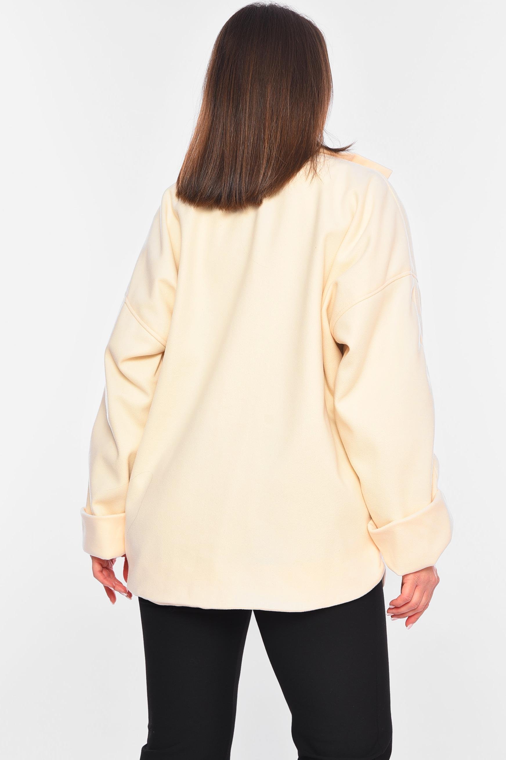 Женское пальто демисезонное р. 50-52 Бежевый (198391) - фото 3 Женское пальто демисезонное р. 50-52 Бежевый (198391) - фото 3