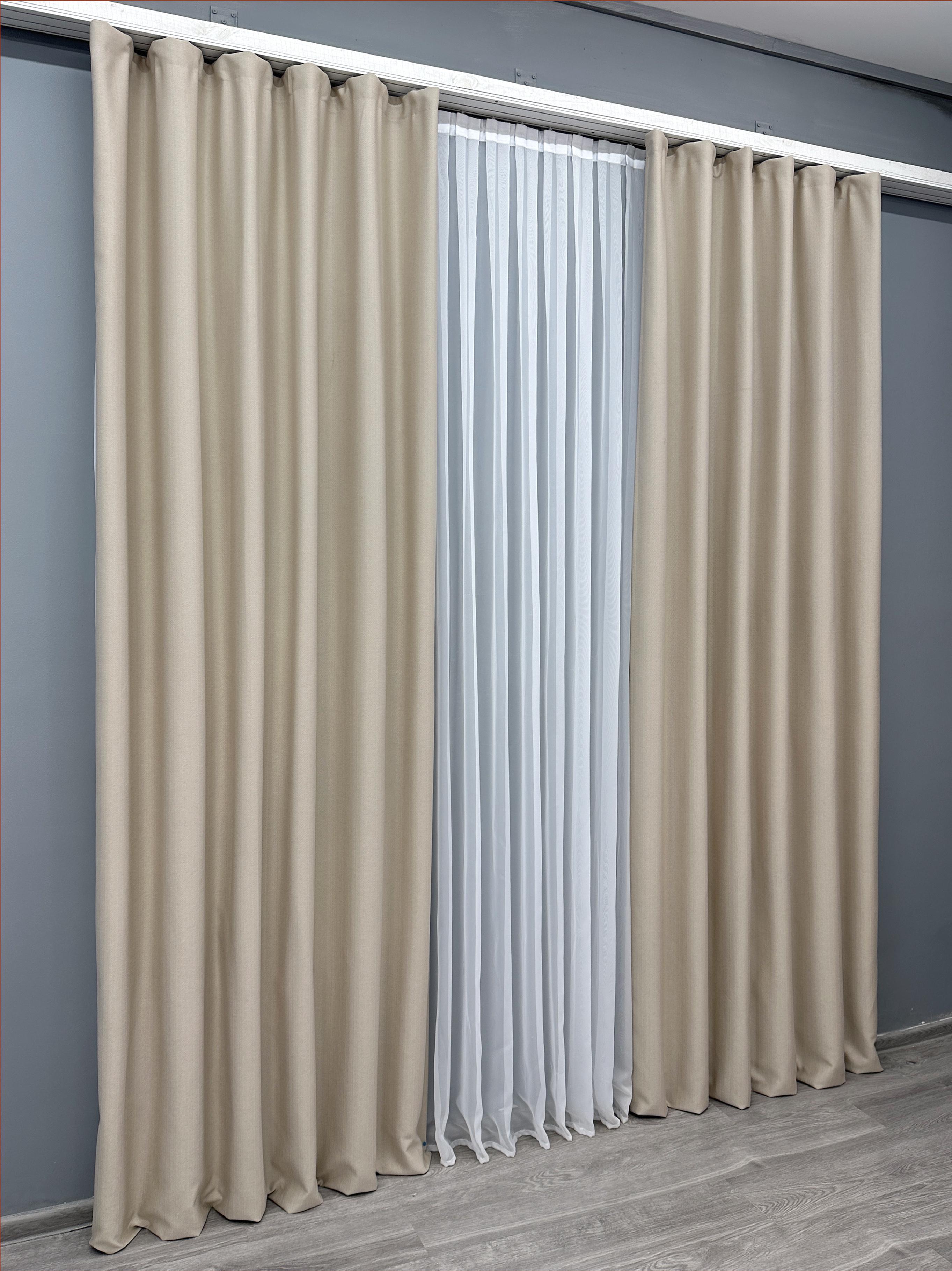 Комплект готовых штор VR-Textil Шенил однотонный №1691ш 150х270 см 2 шт. Бежевый (33-0592) - фото 3 Комплект готовых штор VR-Textil Шенил однотонный №1691ш 150х270 см 2 шт. Бежевый (33-0592) - фото 3