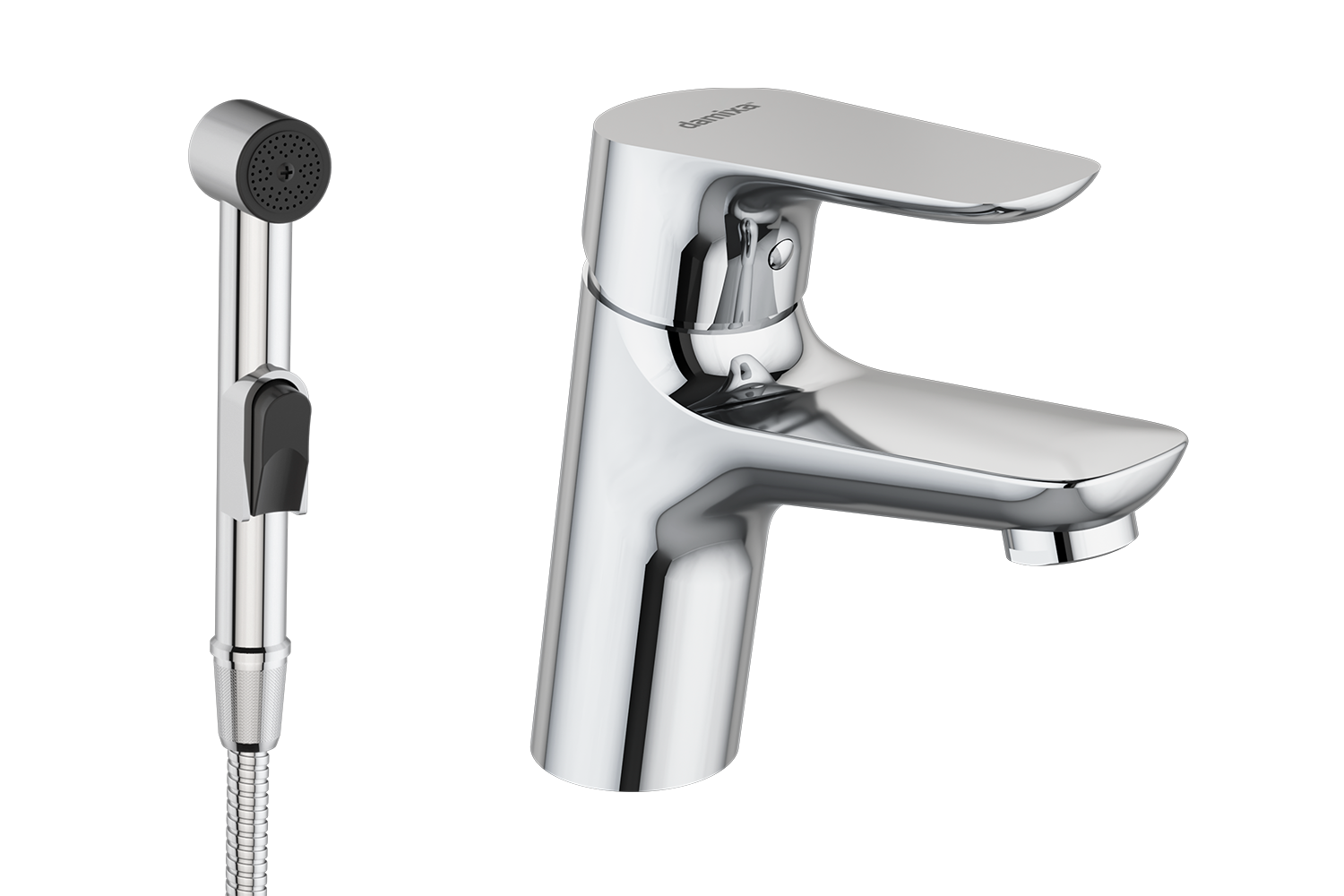 Смеситель для гигиенического душа Damixa Origin Bit 770300000 на умывальник с лейкой Хром (130421) - фото 3