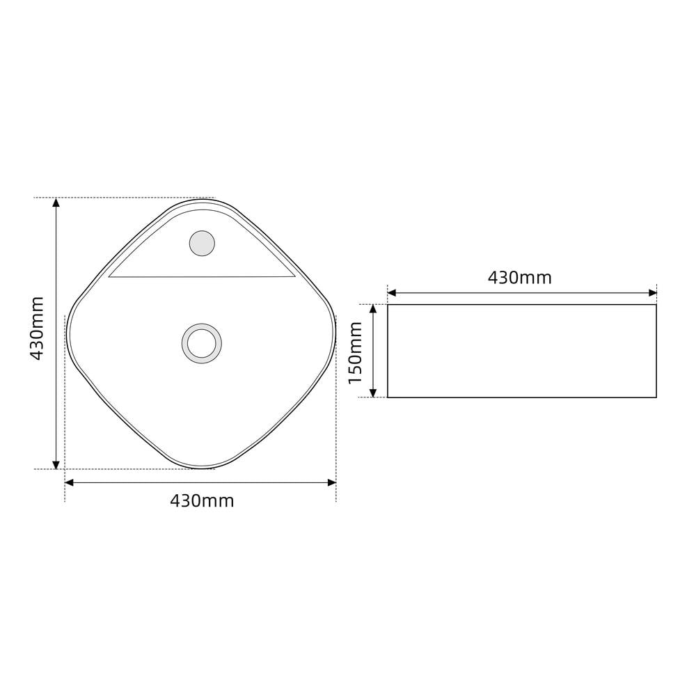 Раковина накладная MIXXUS Premium WAVE-0201 MARBLE с отверстием под смеситель 430х430х150 мм (MP6536) - фото 2