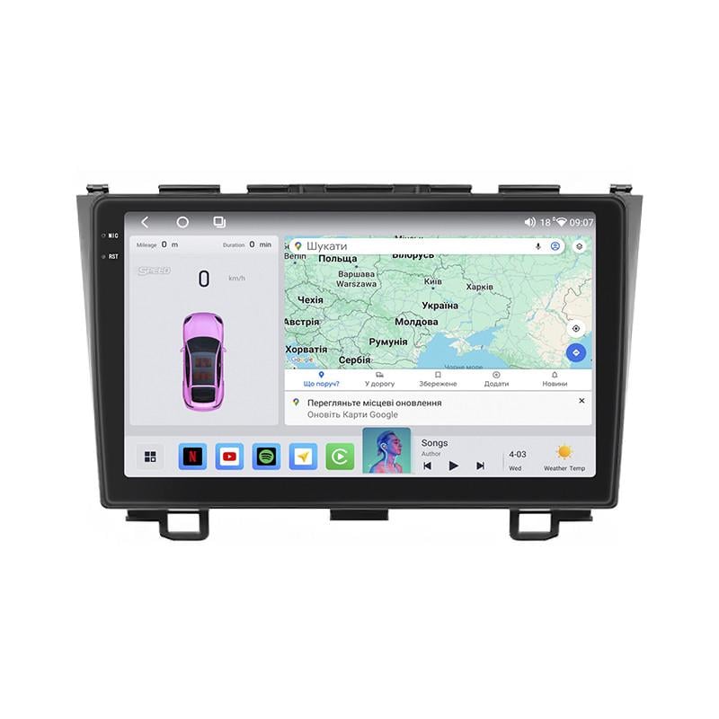 Автомагнитола штатная Lesko QLED CarPlay/4G/Wi-Fi/GPS/360° для Honda CR-V III Рестайлинг 2009-2012 4/64Gb 9" (2317936583)