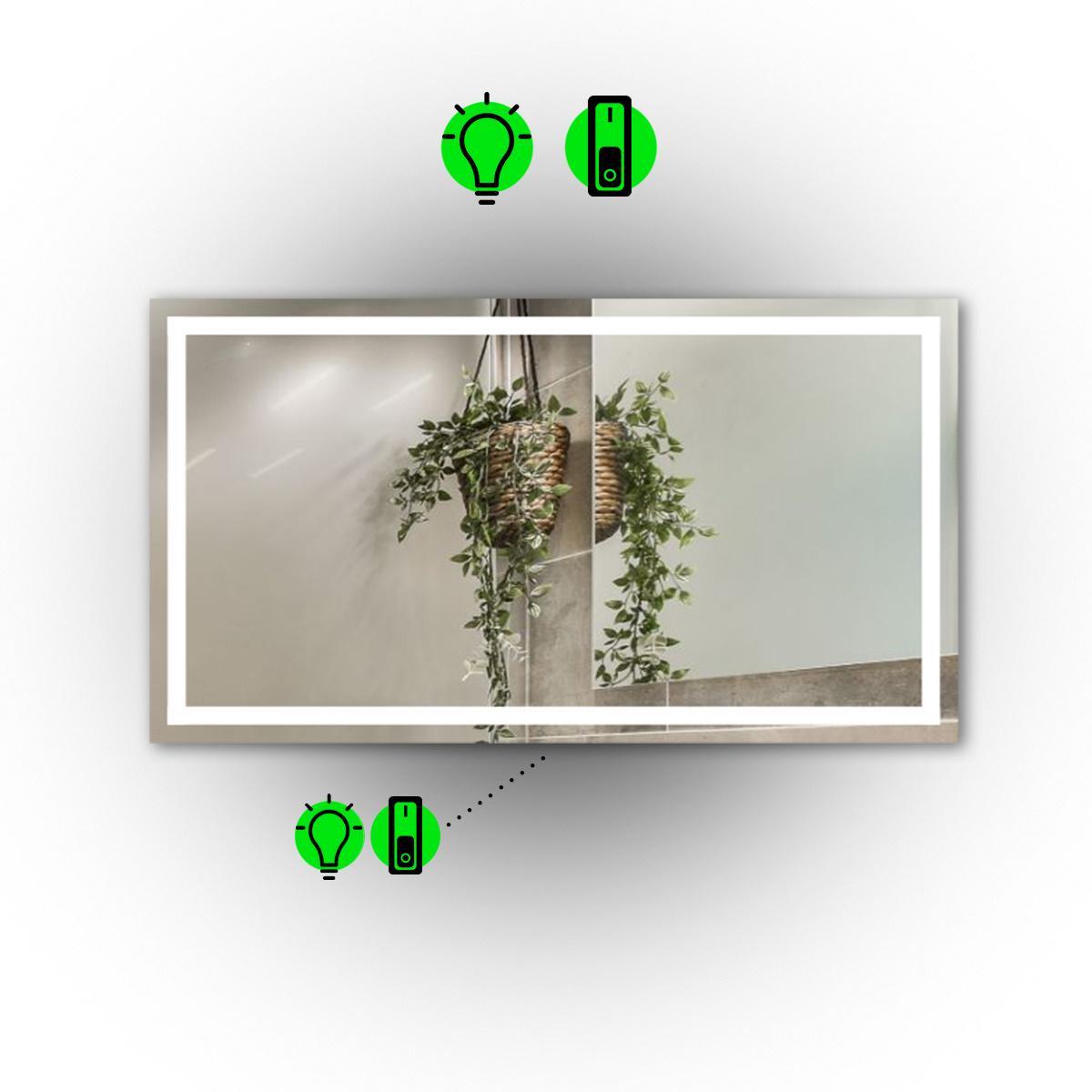 Зеркало Karnet LED с механическим выключателем 100x80 см (13498760)