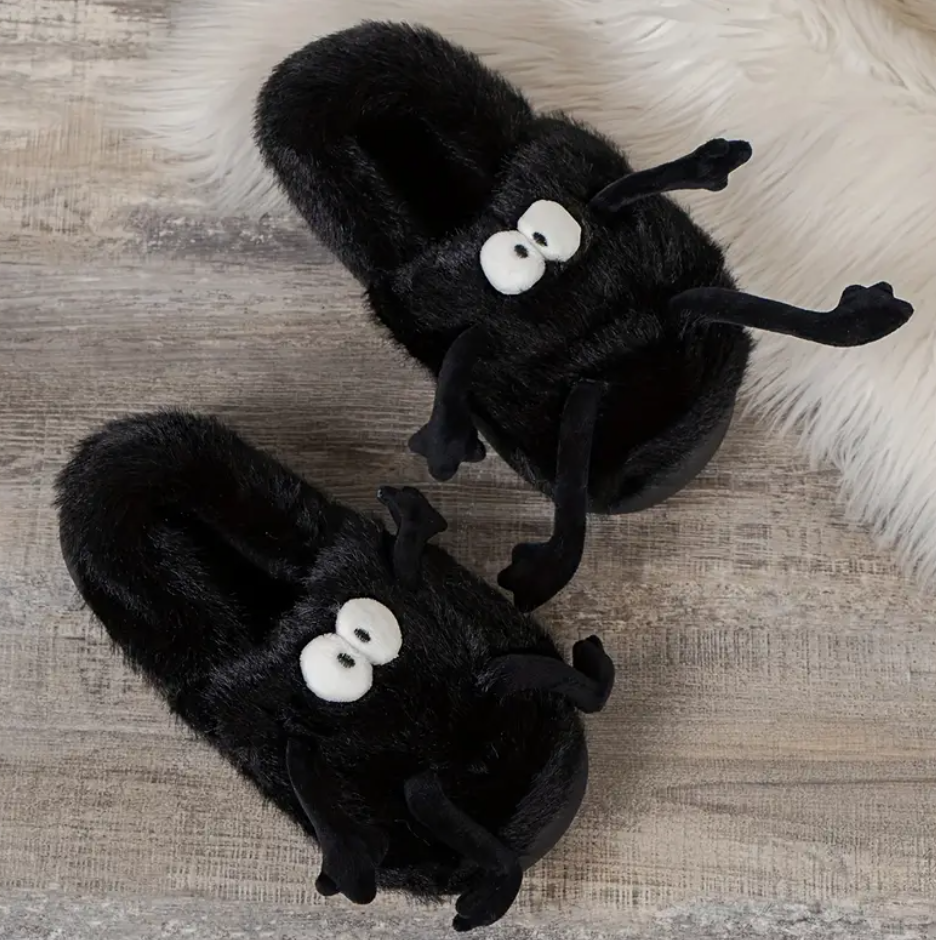 Тапочки игрушки плюшевые с лапками и ручками для дома р. 38-39 Черный - фото 5