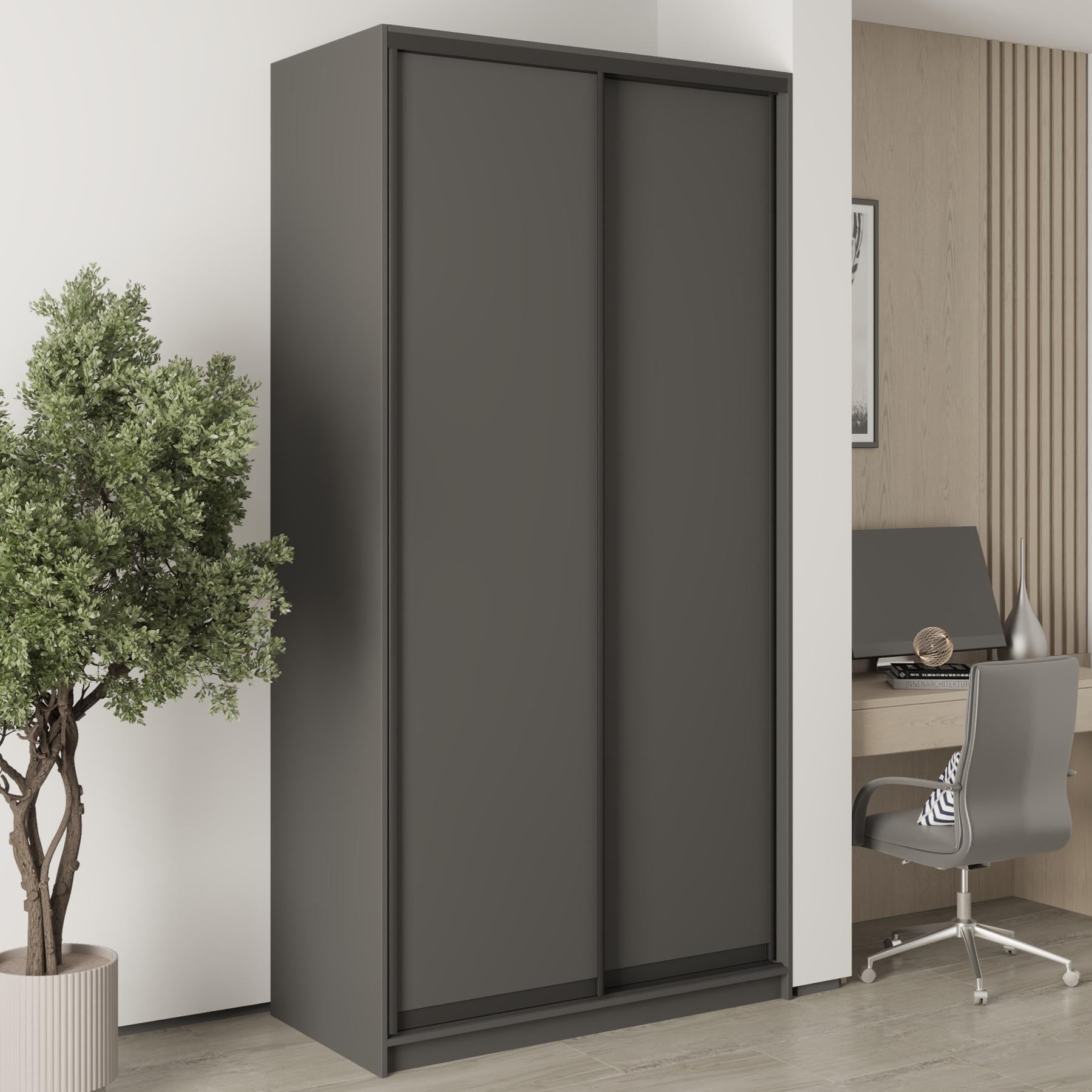 Шкаф-купе двухдверный MebelStar Стандарт BG 2 ДСП 120x60x240 см Антрацит (MBS-10041)