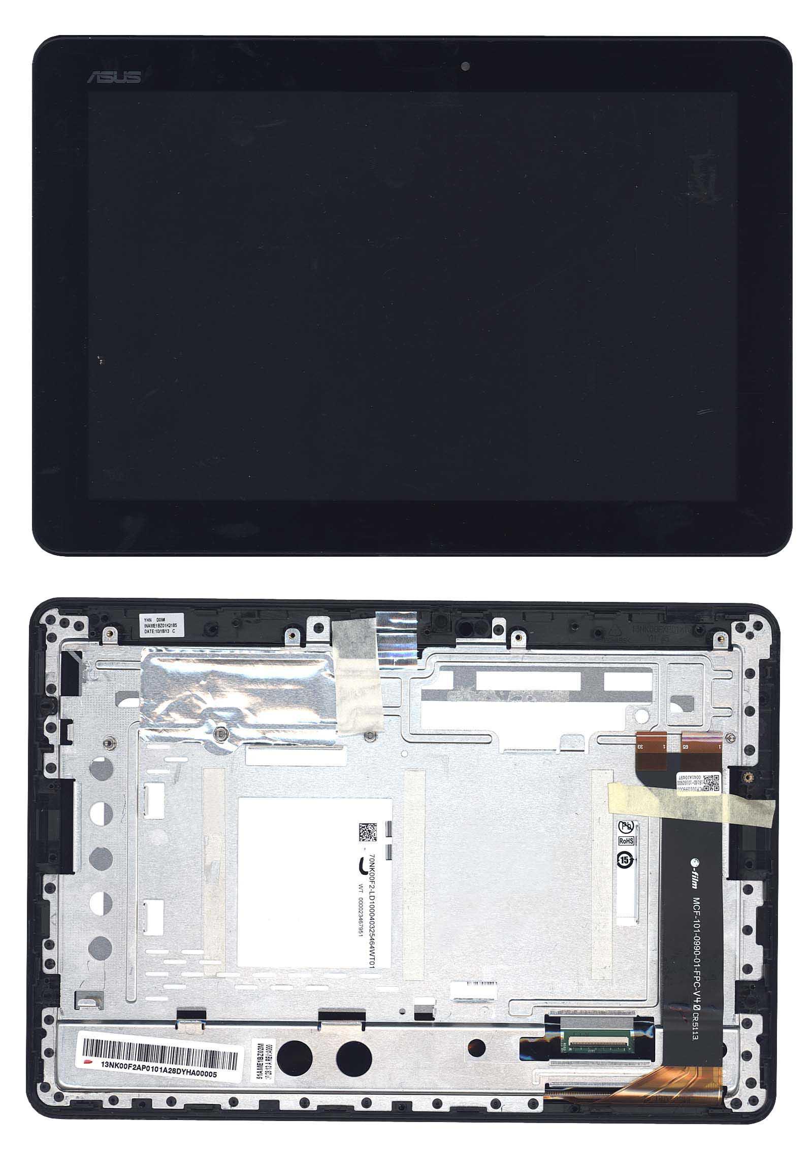 Матрица с тачскрином для ноутбука Asus MeMO Pad 10 ME102A V4.0 с рамкой Черный
