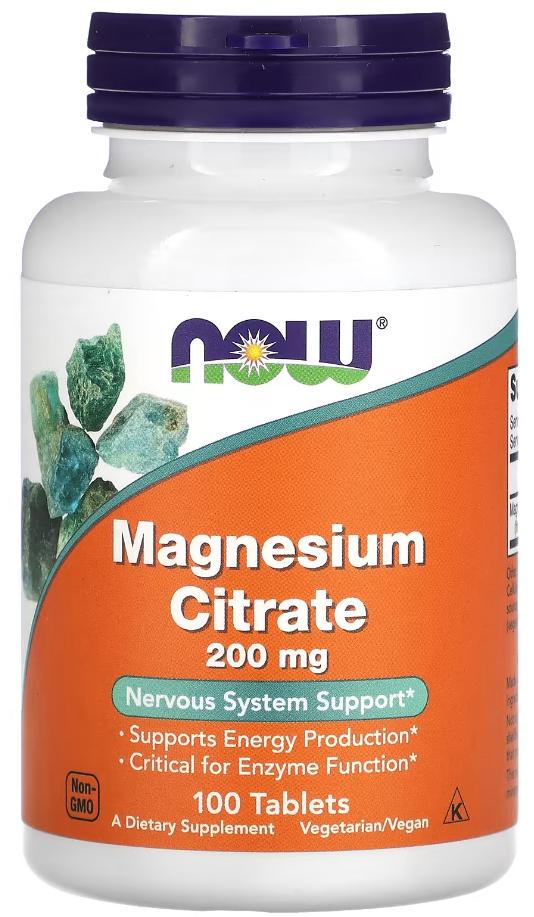Магній цитрат NOW Foods Magnesium Citrate 200 мг 100 таблеток