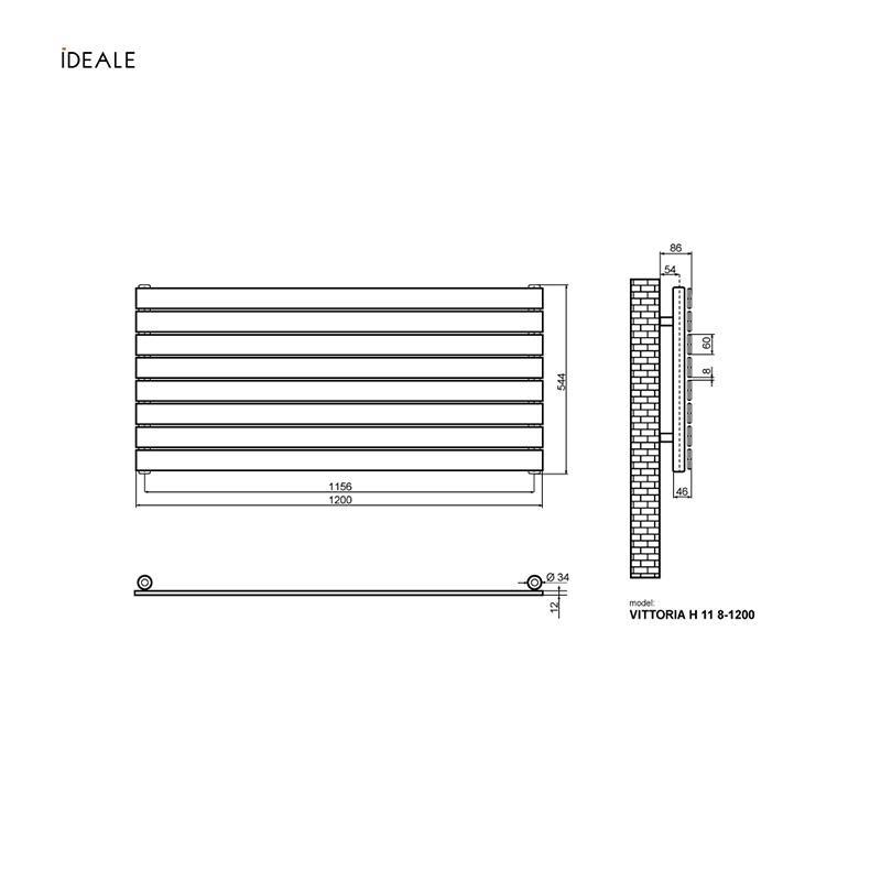 Радіатор дизайнерський Ideale Vittoria H 11 8/544/1200 Білий (ТU-17933) - фото 3