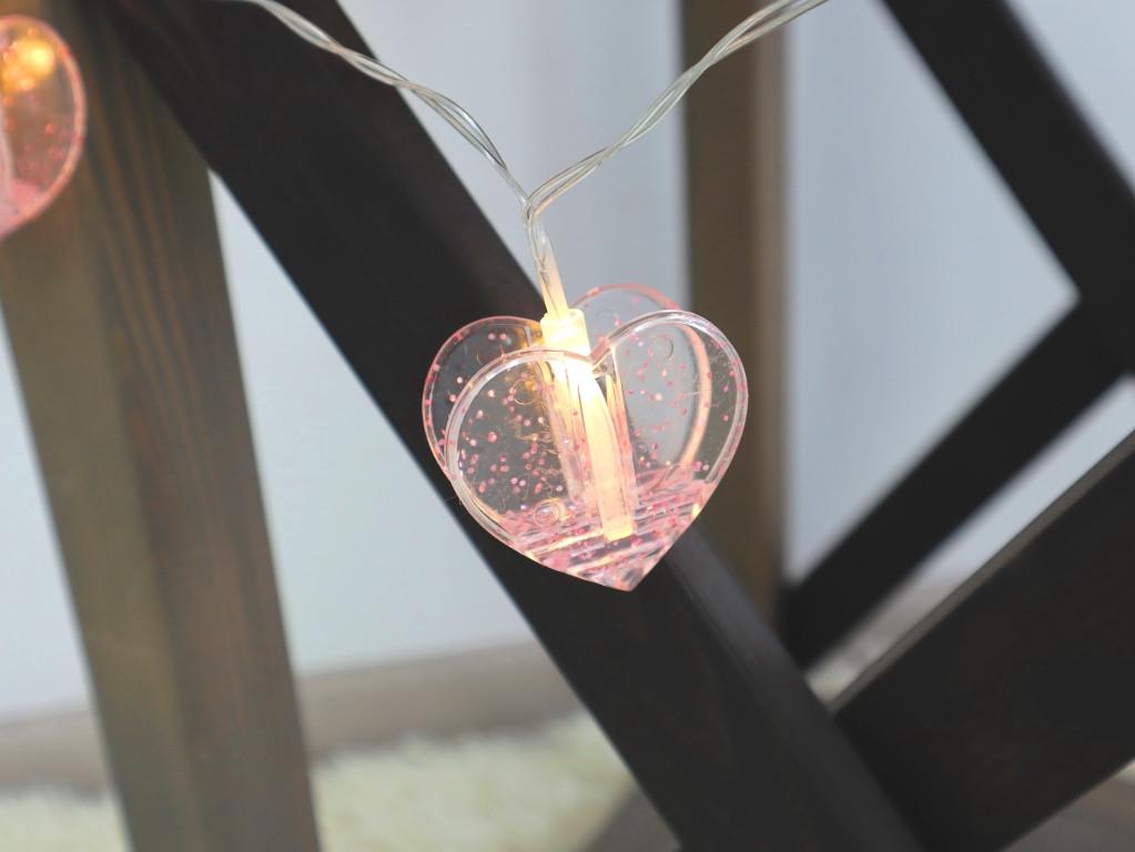 Гірлянда Серце прищіпки АА батарейки 1,75 м 10 лампочок у формі сердець - фото 7