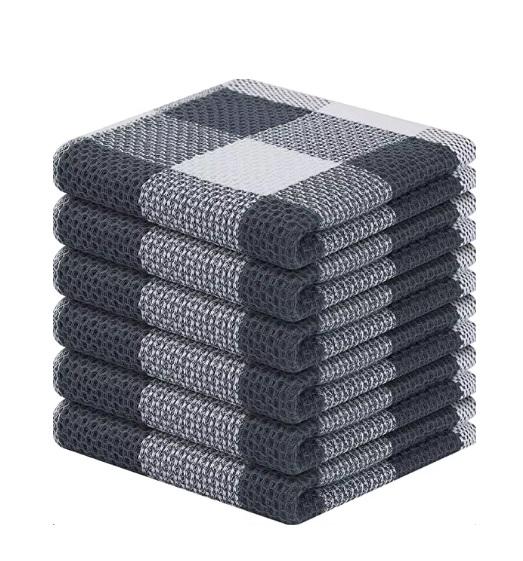 Набір кухонних рушників Premium Soft 6в1 100% бавовна 34х34 см Сіро-білий (NRK0002) - фото 5 Набір кухонних рушників Premium Soft 6в1 100% бавовна 34х34 см Сіро-білий (NRK0002) - фото 5