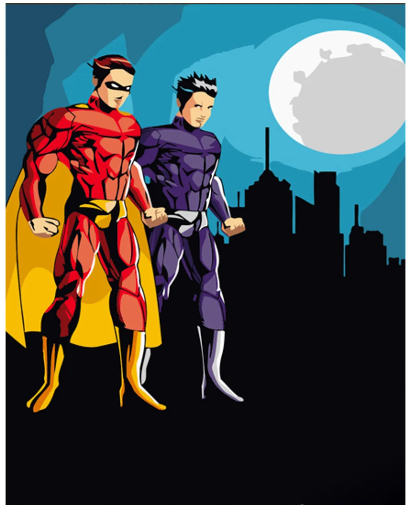 Картина по номерам Strateg Герои города 30х40 см (SS6694)