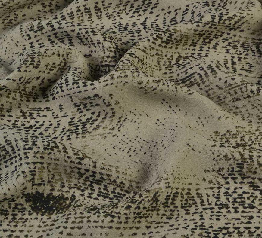 Ткань креп светлый в графический принт ширина 150 см Зеленый (11401.012)