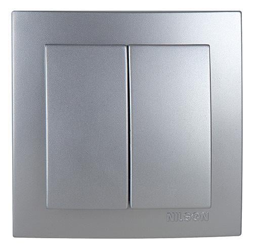 Вимикач двоклавішний Nilson Touran Срібний (27548691)