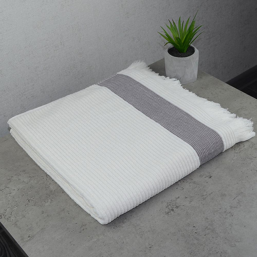 Махровое полотенце с бахромой GM Textile 70х140 см Ванильный