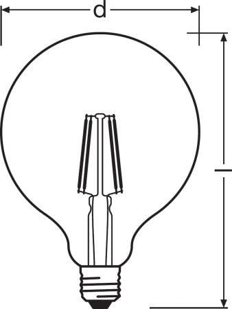 Лампа світлодіодна Osram Vintage 1906 Globe 6,5W 230 V 650 lm 2400K E27 DIM філаментна (4058075808997) - фото 3