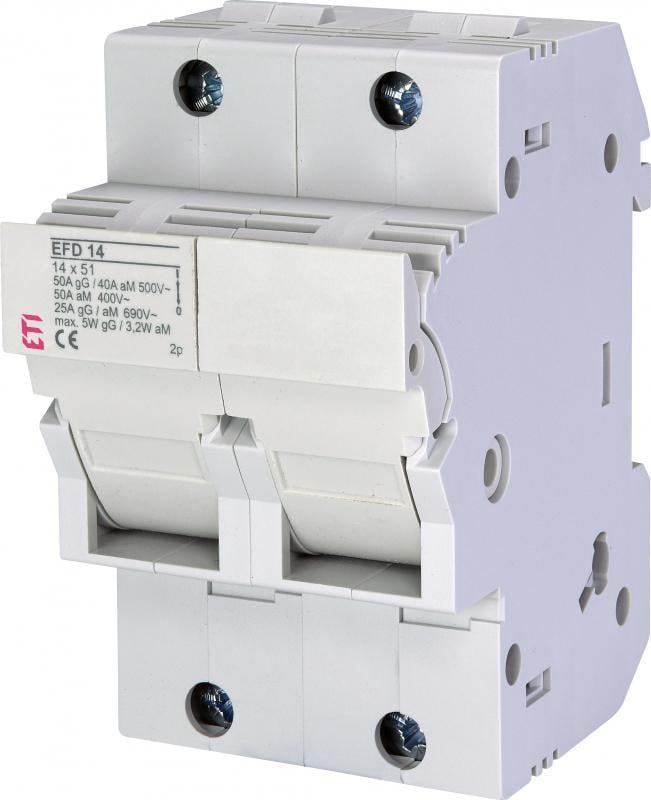 Тримач запобіжника ETI EFD 14 2P 50A 690В 14х51 мм (2560003)