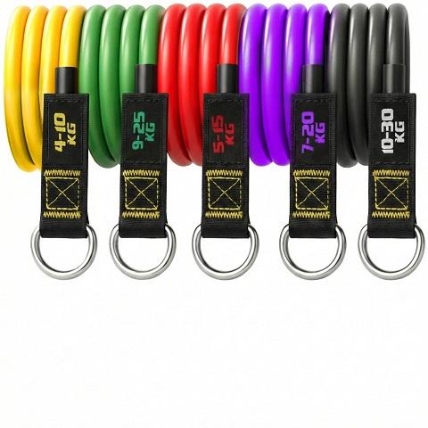 Набор эспандеров для тренировок в чехле портативный тренажерный зал 5 шт. Набор эспандеров для тренировок в чехле портативный тренажерный зал 5 шт.