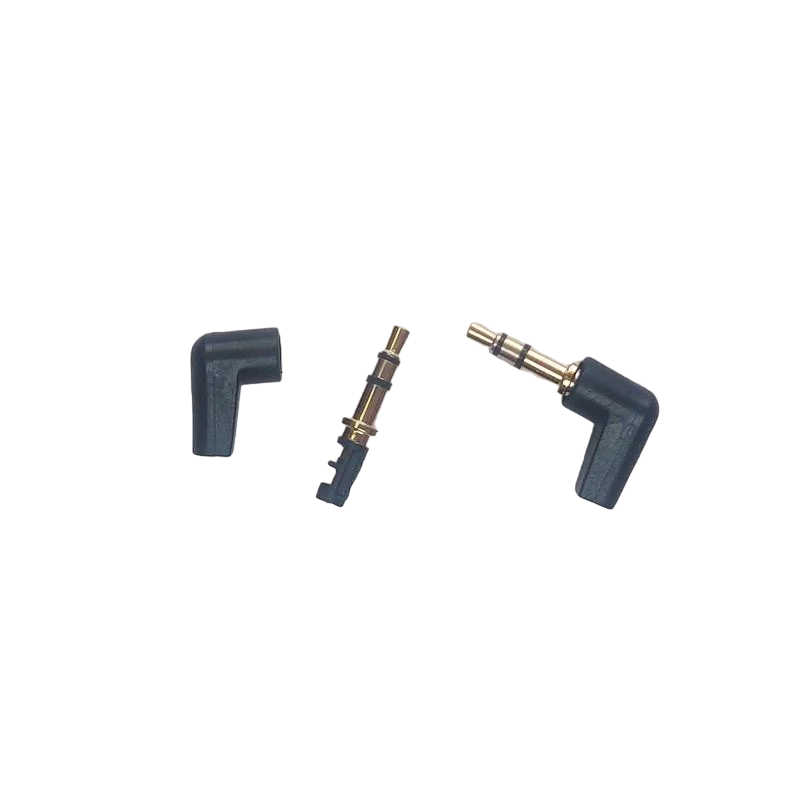 Штекер-конектор кутовий SUNROZ під паяння FreeEnd 3,5 мм TRS 3Pin 2 шт. Black (A48609)