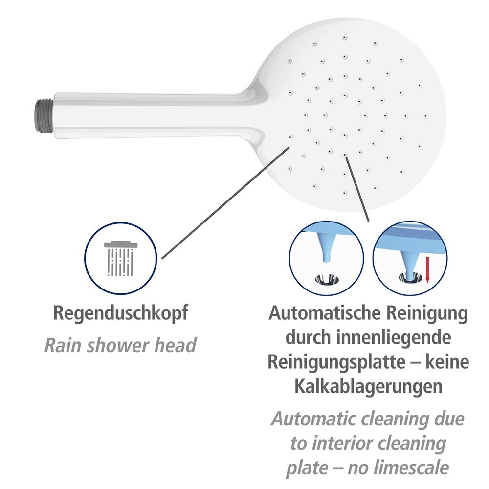 Лійка душова Wenko d12 см автоматичне очищення пластик Білий (23994100) - фото 5