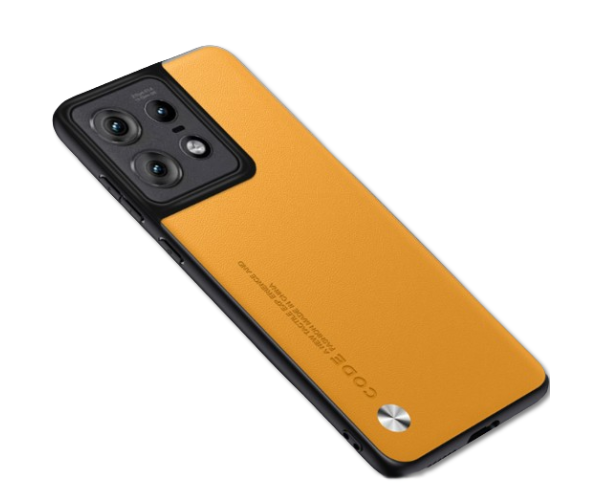 Кожаный чехол - накладка CODE Tactile Experience для Motorola Edge 50 Pro Жёлтый