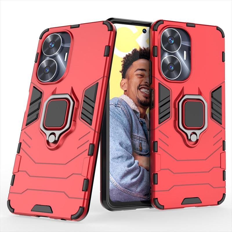 Противоударный чехол Realme C55 (подставка кольцо) Red (32647-2D)