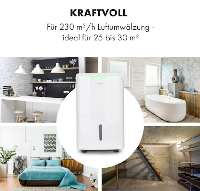 Осушитель воздуха Klarstein DryFy Connect 30 WiFi компрессионный 30 л/д 25-30 м² (10034433) - фото 4