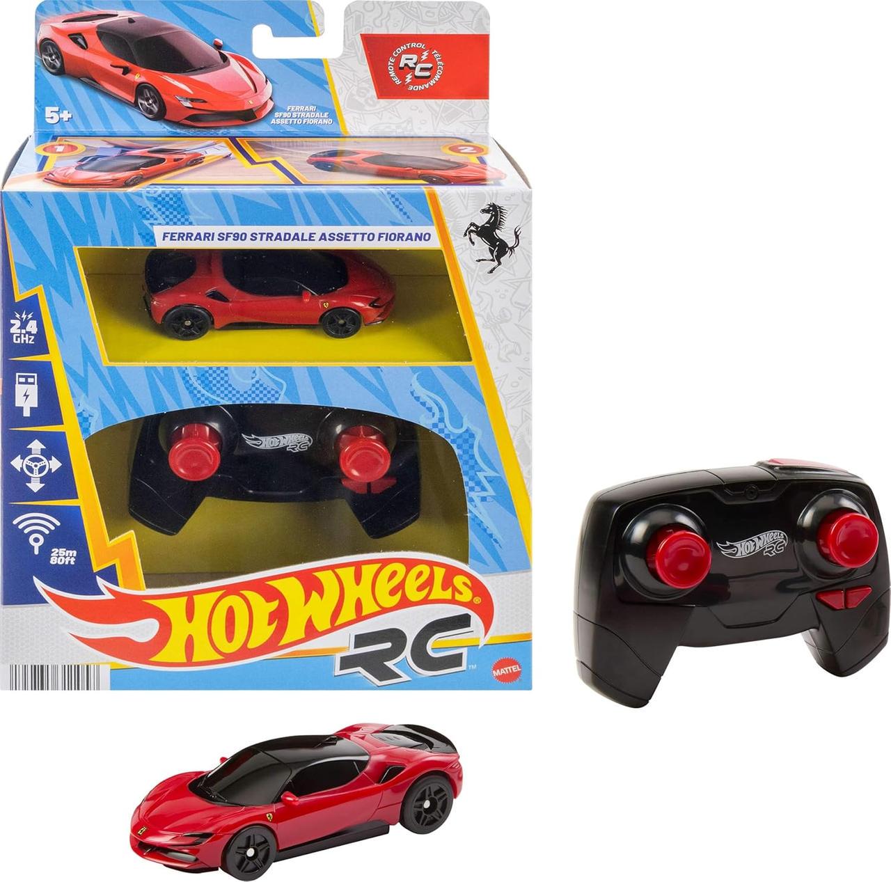 Машинка Hot Wheels Ferrari SF90 1:64 на пульте управления (JGD09)