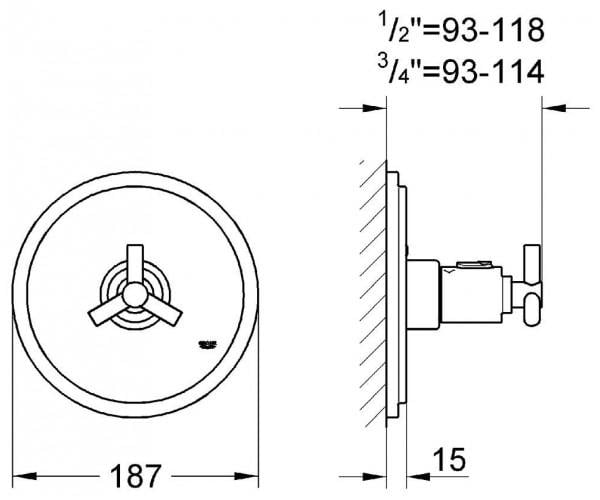 Зовнішня частина змішувача Grohe ATRIO 19147000 Хром (111589) - фото 2