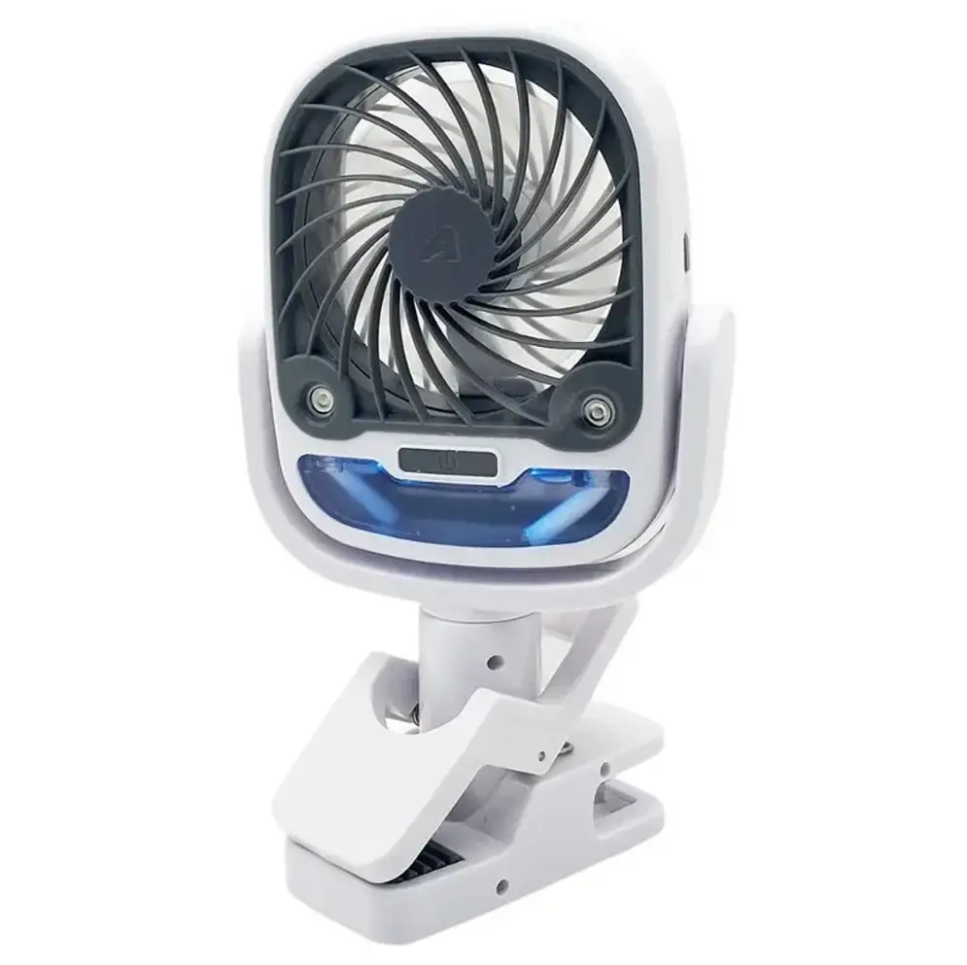Вентилятор із зволоженням LY594 на прищіпці та USB-зарядкою Білий (28794904)
