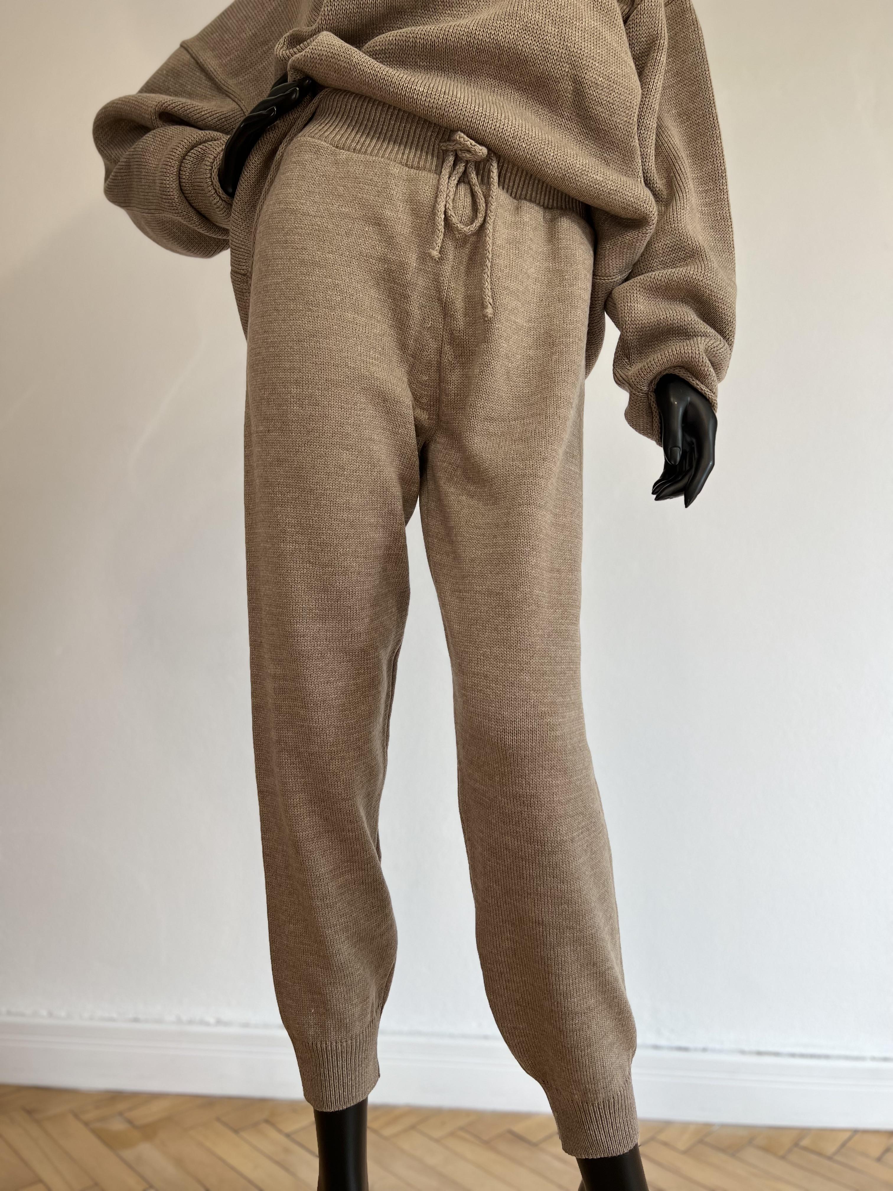 Брюки вязаные женские на зиму-весну WALERI one size Коричневый - фото 3