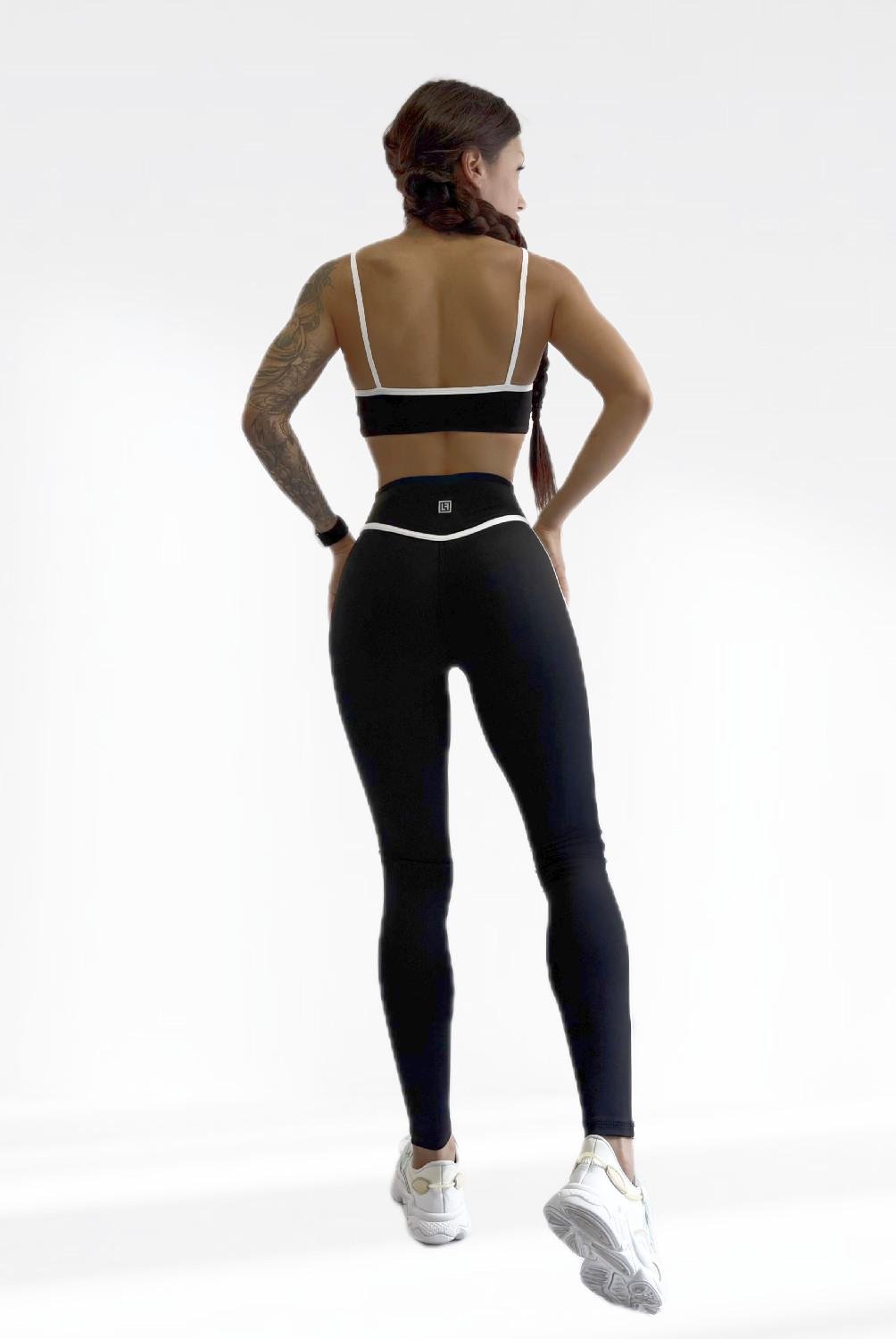 Костюм для фитнеса женский LILAFIT лосины пуш ап/топ/кофта L Черный (LFS000159) - фото 6